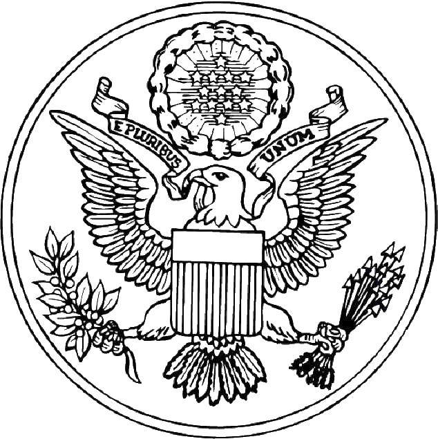 Название: Раскраска Герб. Категория: США. Теги: Америка, США, флаг.