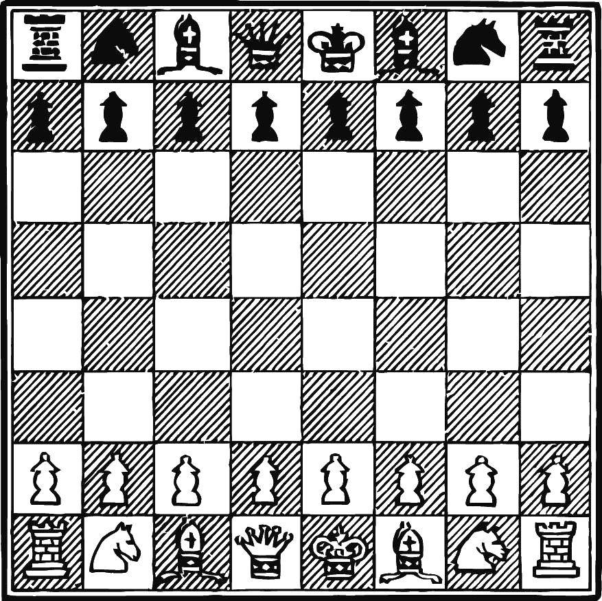 Раскраска Шахматы Скачать ,игра, спорт, шахматы,.  Распечатать 