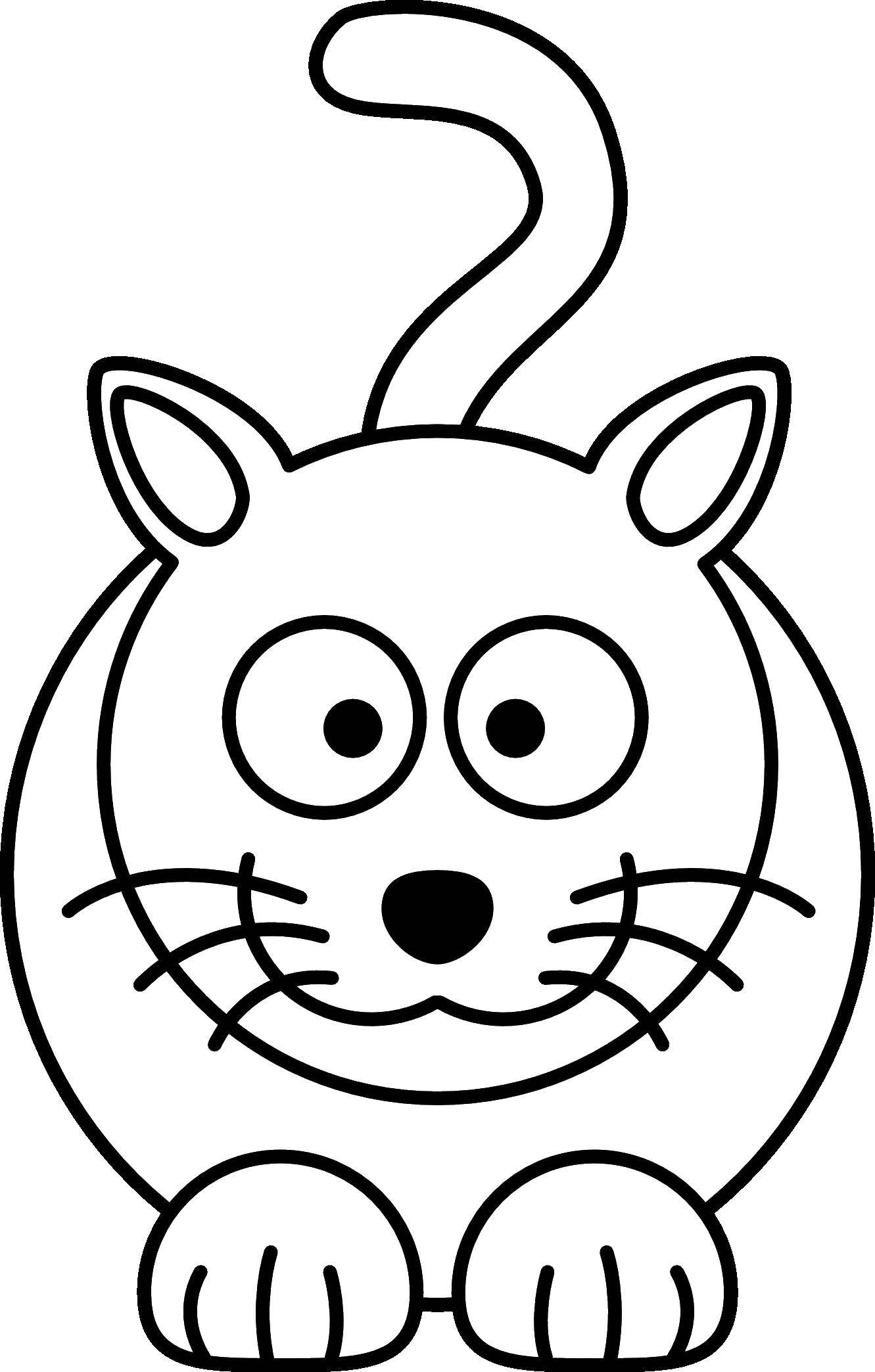 Название: Раскраска Добрая кошка. Категория: Кошка. Теги: кошки, кот, животные.