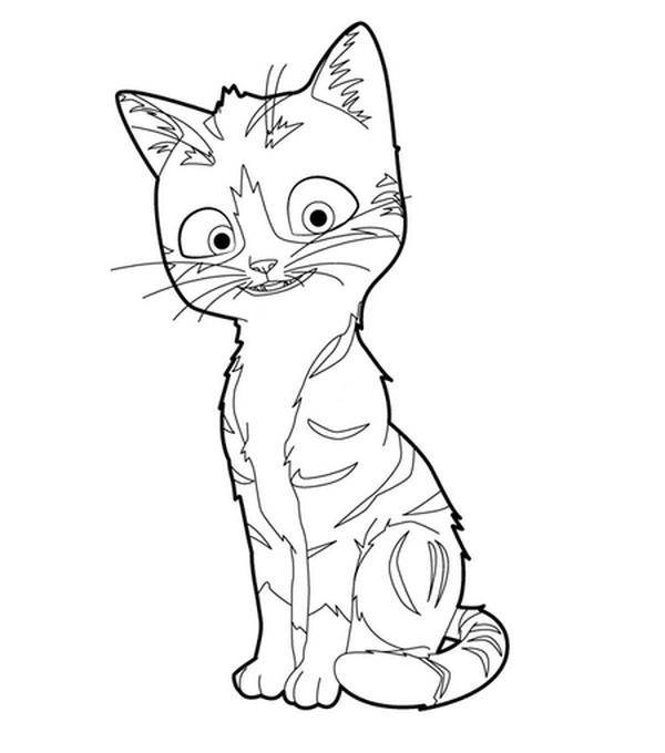 Раскраска Рисунок полосатый кот Скачать ,кошка,кот,.  Распечатать 