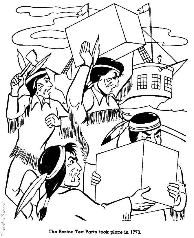 Название: Раскраска 1773 год. Категория: США. Теги: Америка, США, флаг.