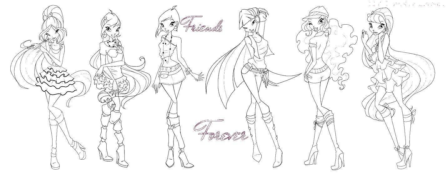 Название: Раскраска Winx. Категория: Винкс. Теги: winx, винкс, друзья навсегда.