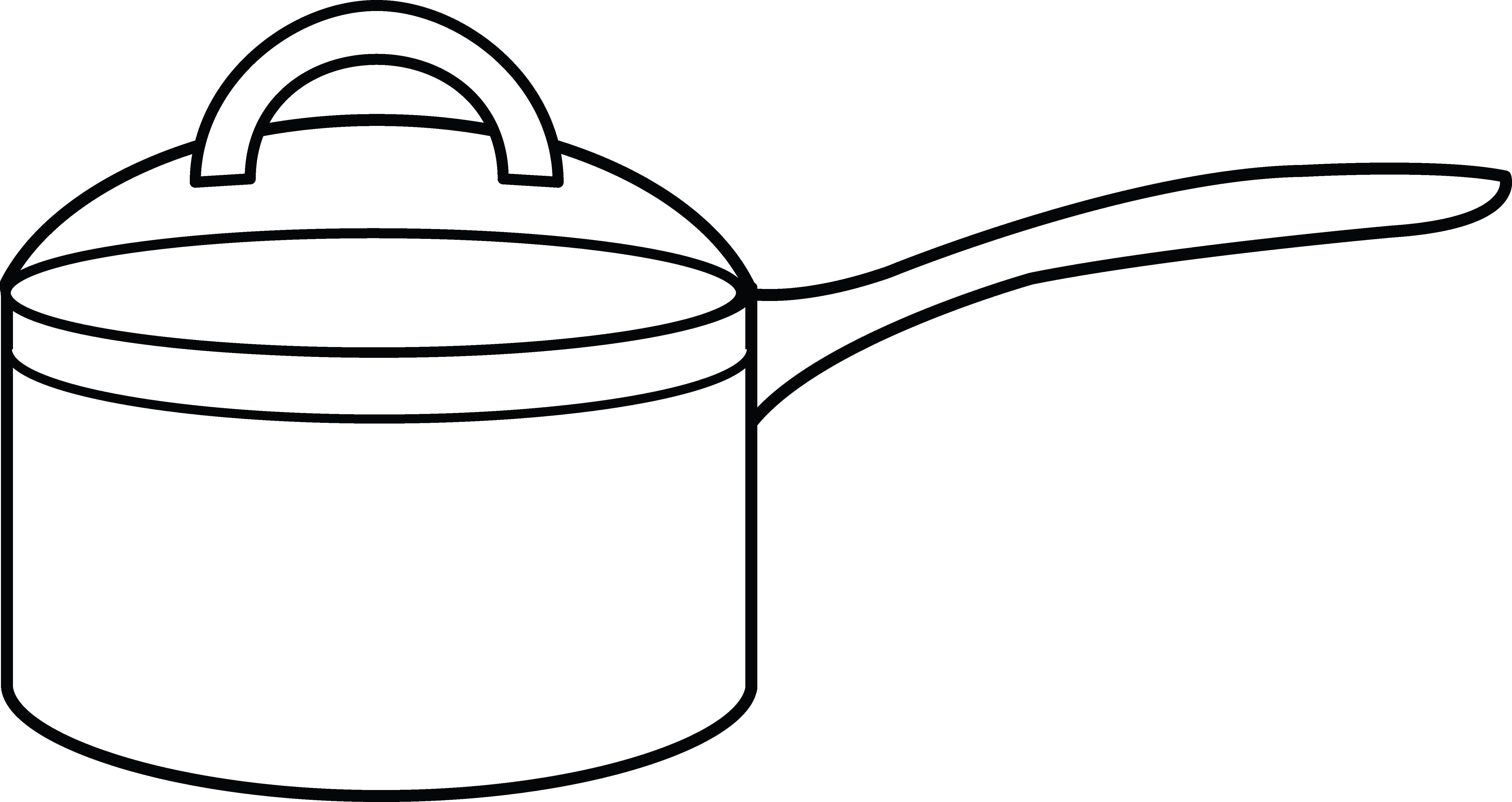 Раскраска Кастрюля Скачать ,посуда, кастрюля,.  Распечатать 