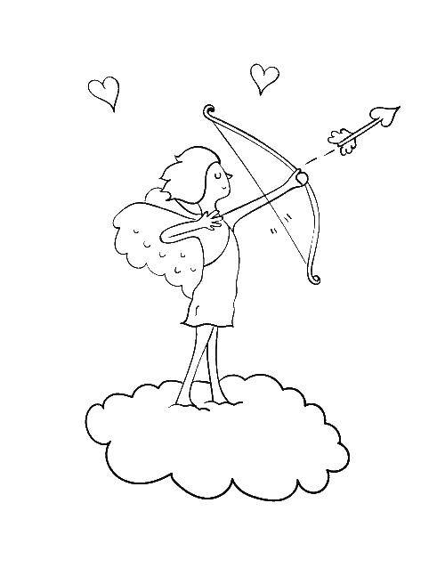 Название: Раскраска Купидон. Категория: день святого валентина. Теги: день святого валентина, праздник, любовь, купидон.