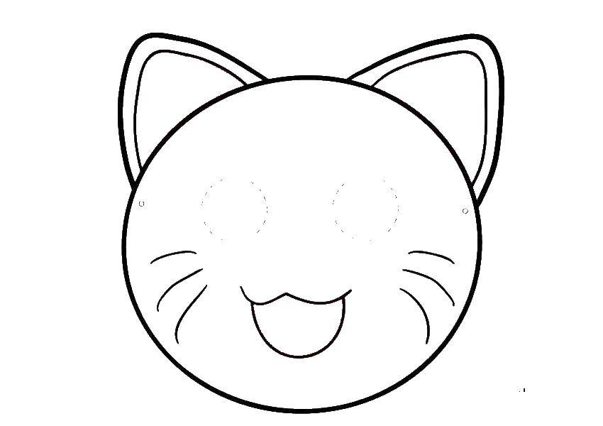 Раскраска Маска кота Скачать ,маска, кот,.  Распечатать 