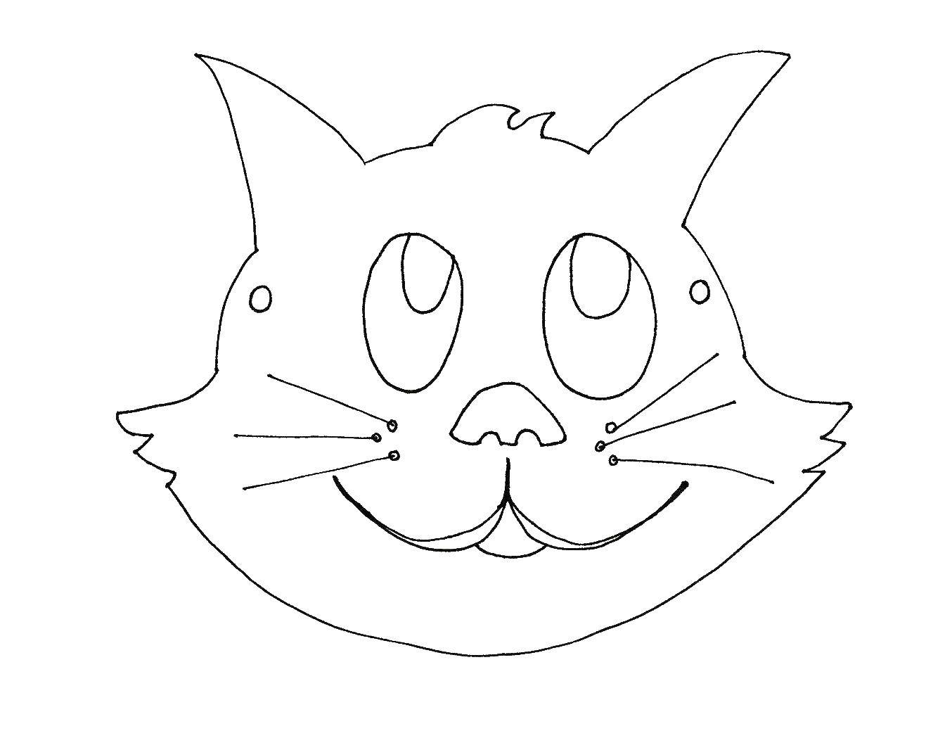 Название: Раскраска Маска кошки. Категория: Маски. Теги: маска, кот.