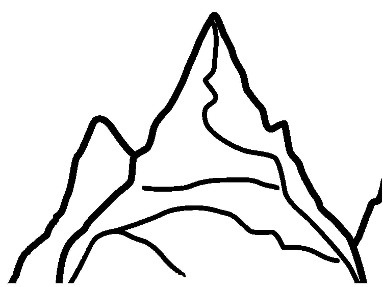 Раскраска Гора Скачать ,гора,.  Распечатать 