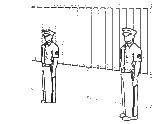 Название: Раскраска Солдаты охранияют вход. Категория: военное. Теги: солдаты.