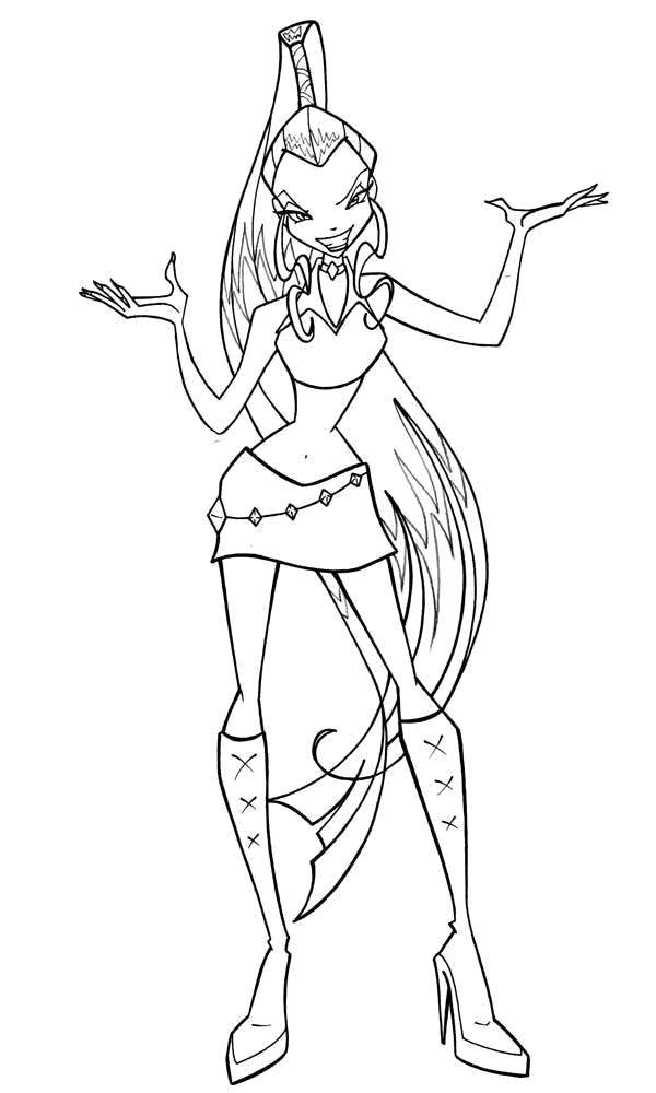 Название: Раскраска Фея из мультфильма winx. Категория: Персонаж из мультфильма. Теги: Персонаж из мультфильма, Winx.