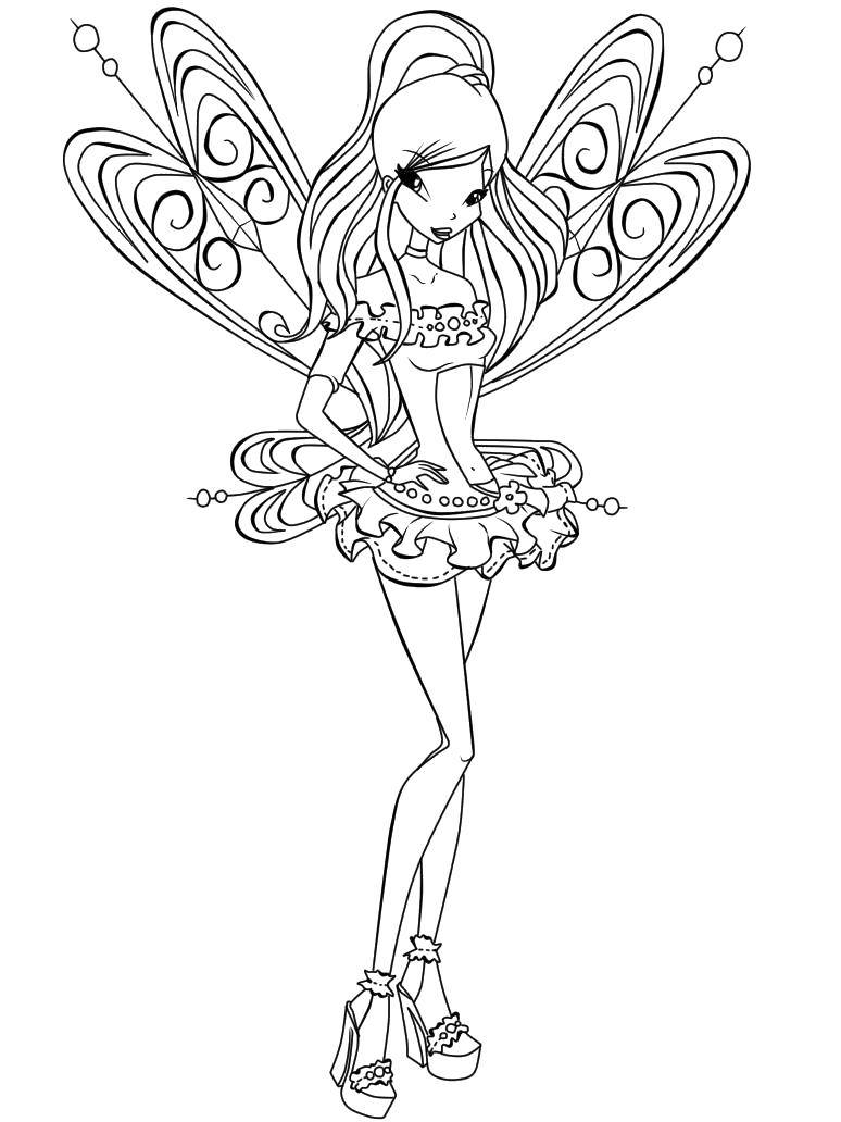 Название: Раскраска Флора из мультфильма winx. Категория: Персонаж из мультфильма. Теги: Персонаж из мультфильма, Winx.
