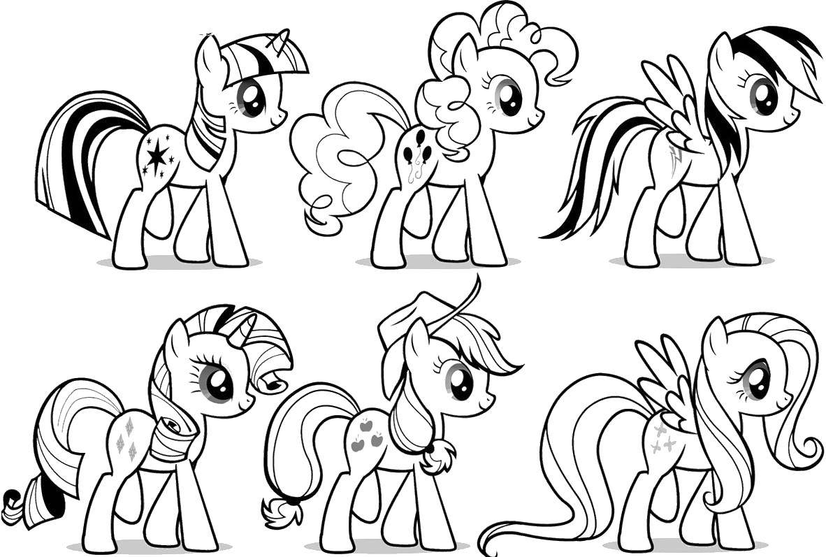 Раскраска Пони из my little pony Скачать ,Пони, "My little pony",.  Распечатать 