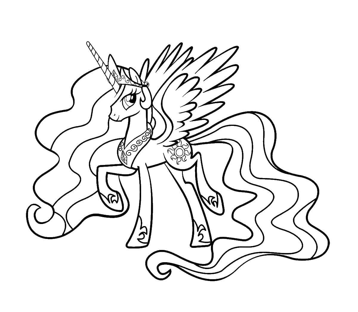 Название: Раскраска Изящный пони. Категория: Пони. Теги: Пони, "My little pony".