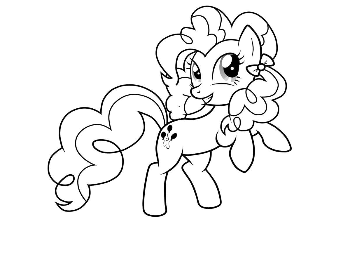 Название: Раскраска Пони улыбается. Категория: Пони. Теги: Пони, "My little pony".