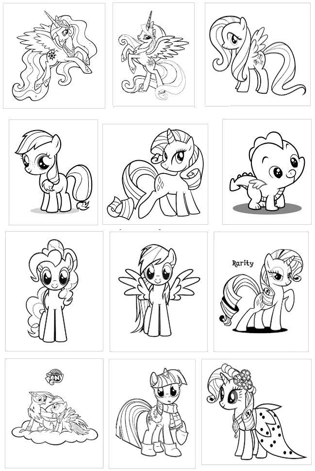 Раскраска Персонажи из my little pony Скачать ,Пони, "My little pony",.  Распечатать 