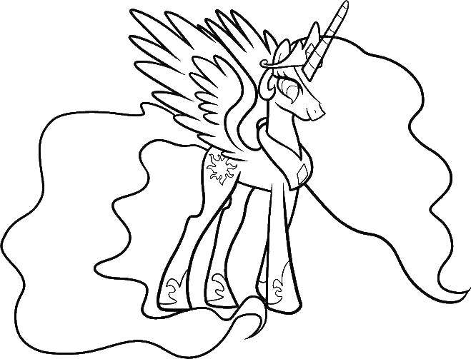 Раскраска Пони из my little pony Скачать ,Пони, "My little pony",.  Распечатать 