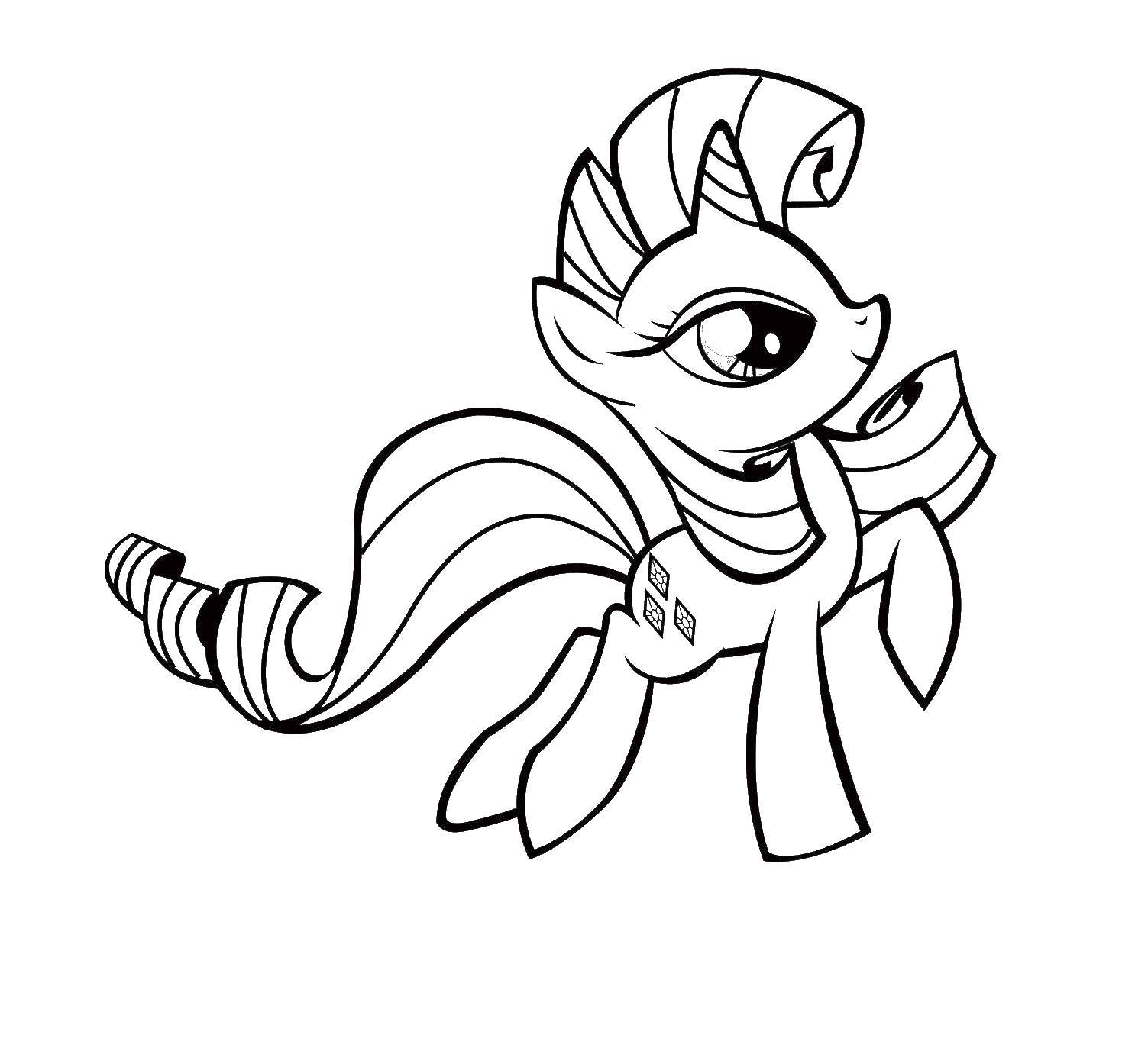 Раскраска Пони из my little pony Скачать ,Пони, "My little pony",.  Распечатать 