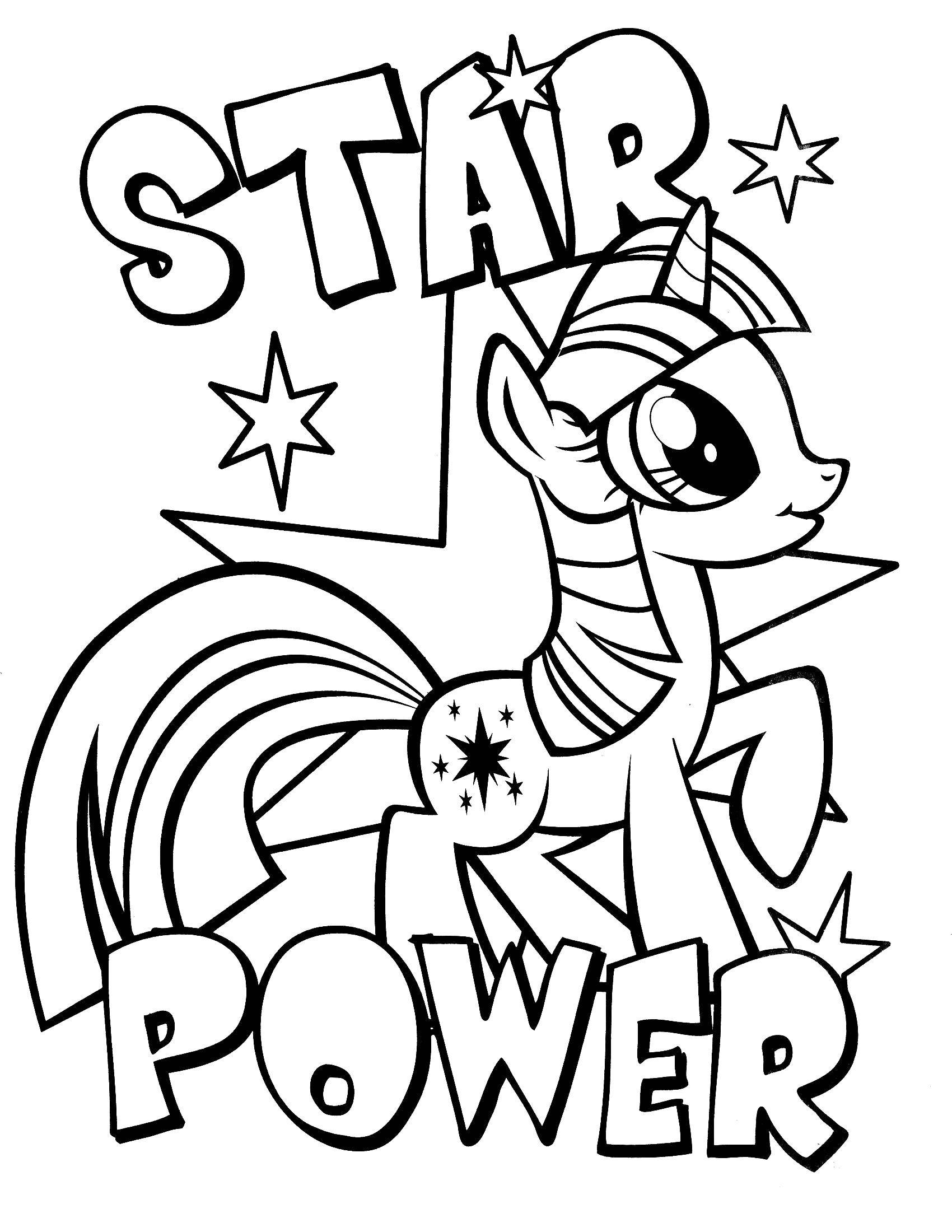 Название: Раскраска Звёздная сила. Категория: Пони. Теги: Пони, "My little pony".