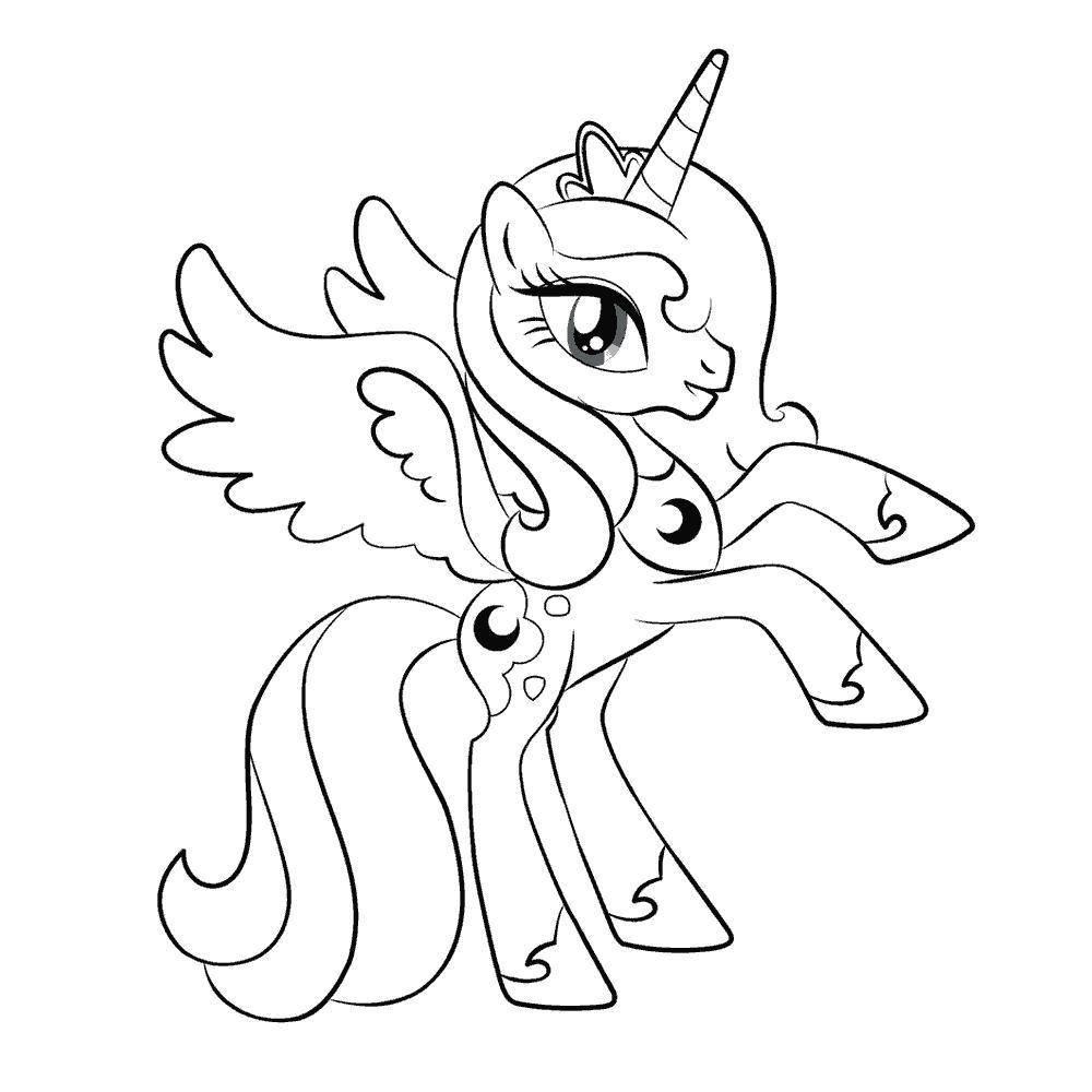 Название: Раскраска Пони-единорог. Категория: Пони. Теги: Пони, "My little pony".