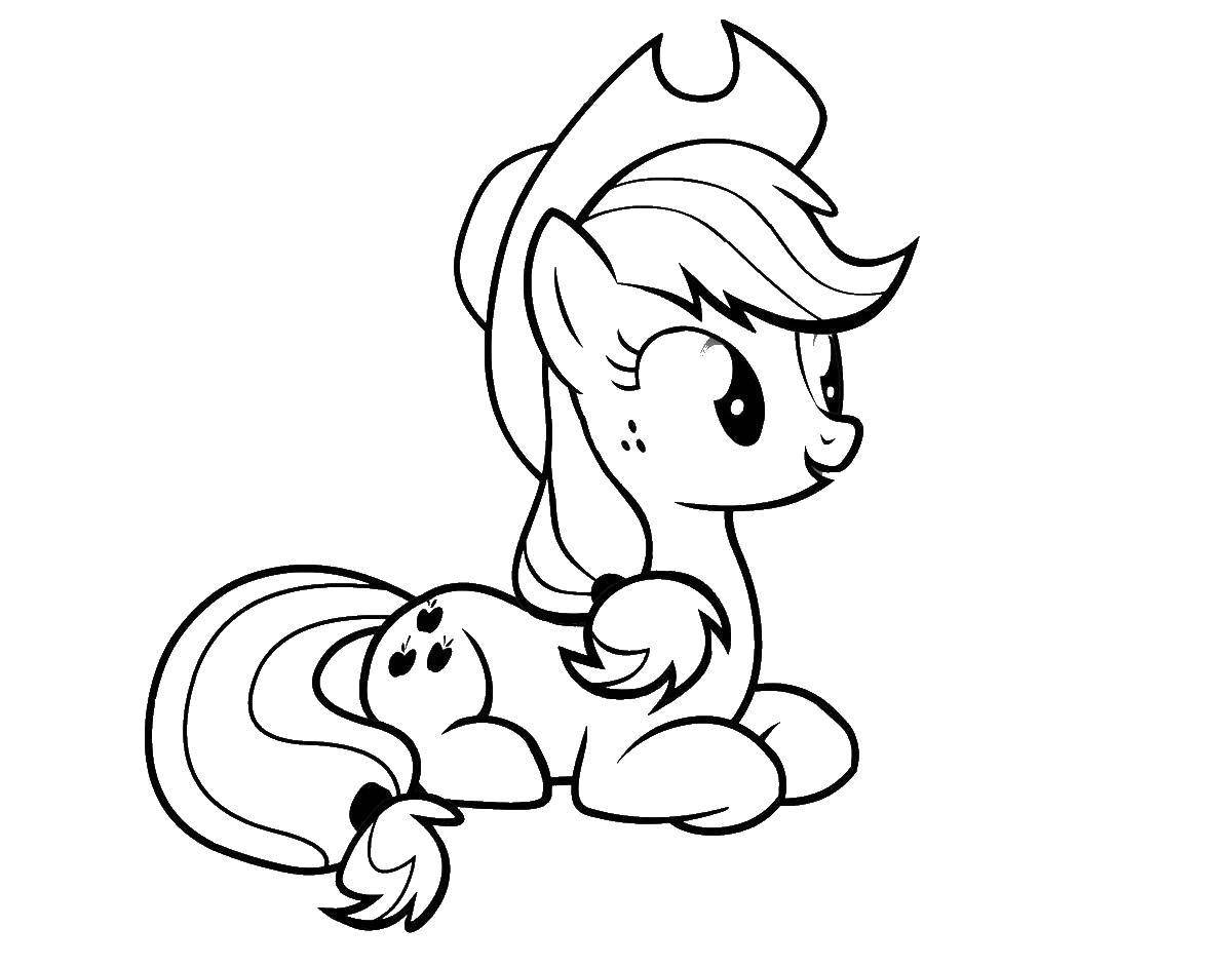 Название: Раскраска Пони-кавбой. Категория: Пони. Теги: Пони, "My little pony".