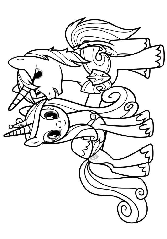 Раскраска Мальчик и девочка пони Скачать ,Пони, "My little pony",.  Распечатать 