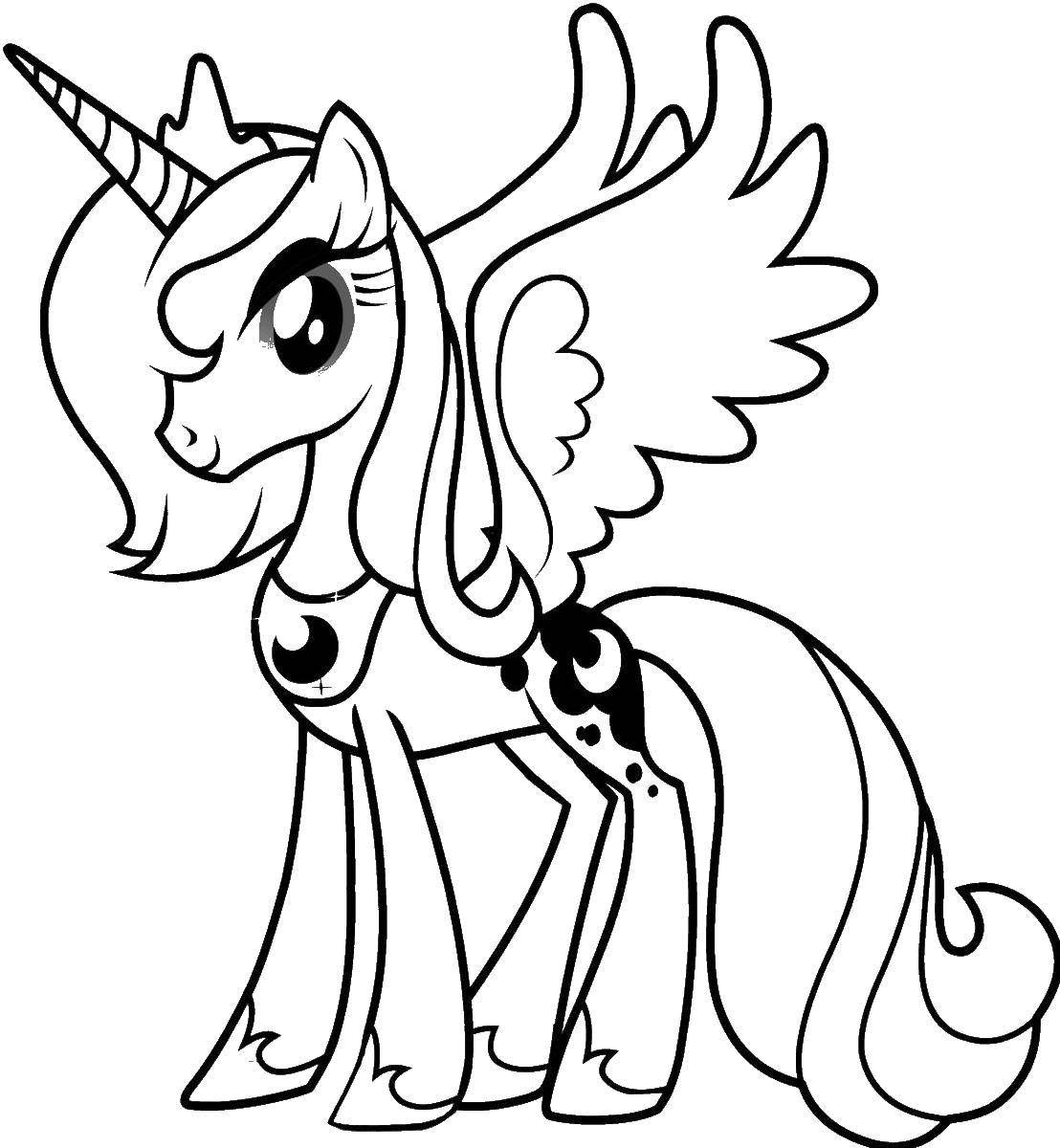 Раскраска Пони из my little pony Скачать ,Пони, "My little pony",.  Распечатать 