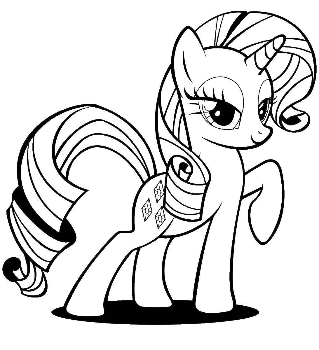Раскраска Пони из my little pony Скачать ,Пони, "My little pony",.  Распечатать 