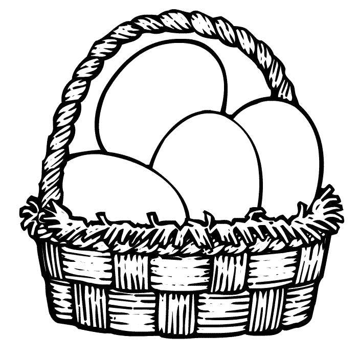Раскраска Яички в корзинке Скачать ,Пасха, яйца, узоры,.  Распечатать 