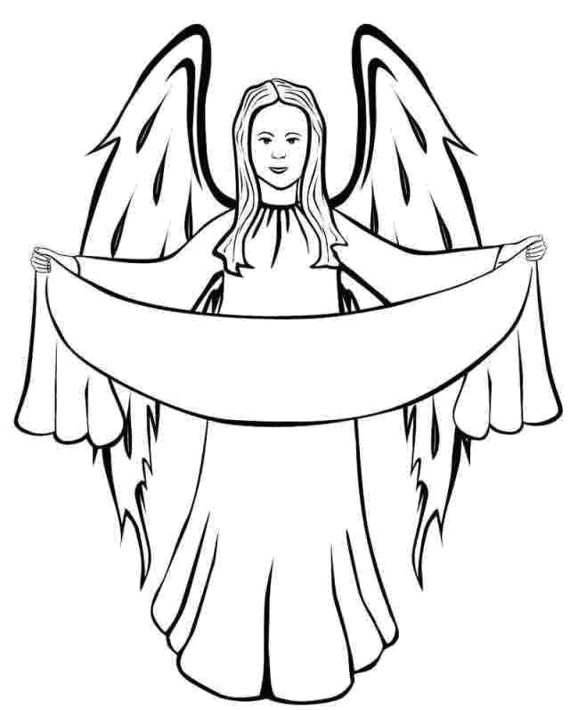 Название: Раскраска Ангел. Категория: Рождество. Теги: Рождество, Ангел.