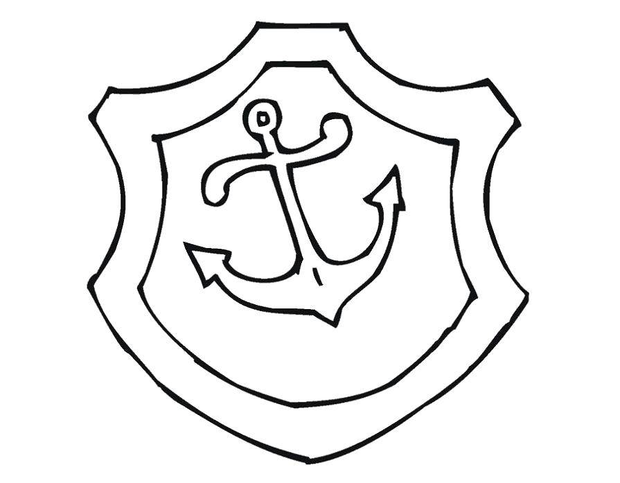 Раскраска Морской якорь Скачать ,Якорь, море,.  Распечатать 