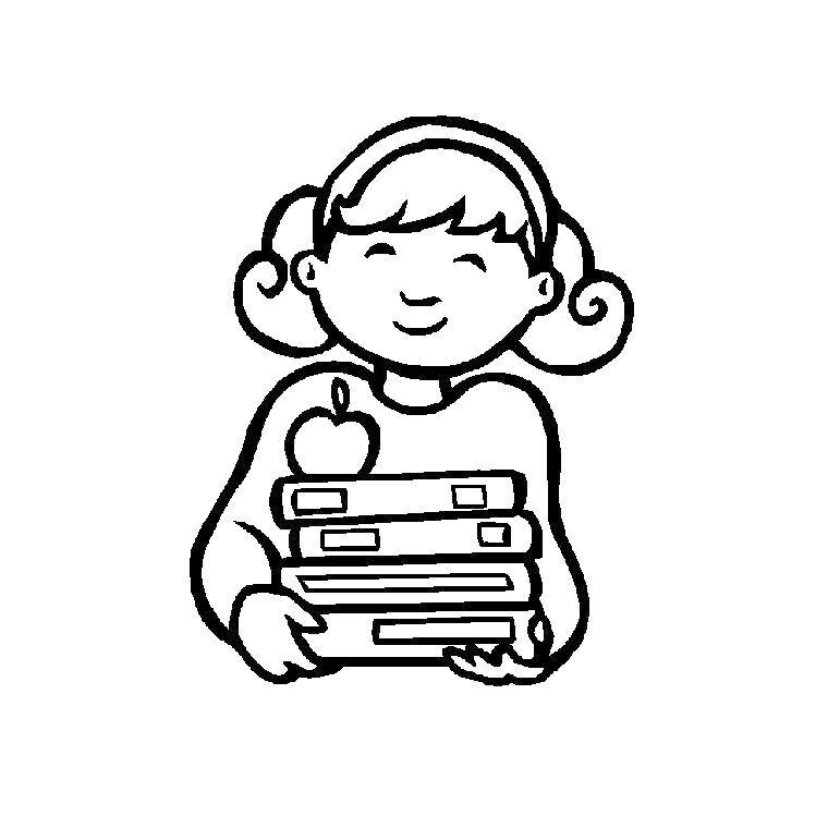 Название: Раскраска Прилежная ученица. Категория: школа. Теги: Школа, класс, урок, дети.