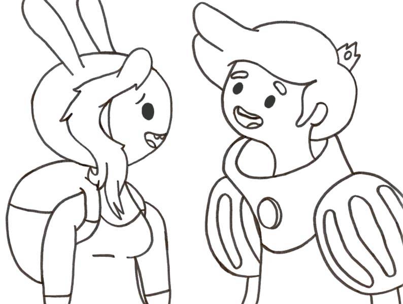 Название: Раскраска Фионна и герцог. Категория: время приключений. Теги: Персонаж из мультфильма, "Время Приключений".