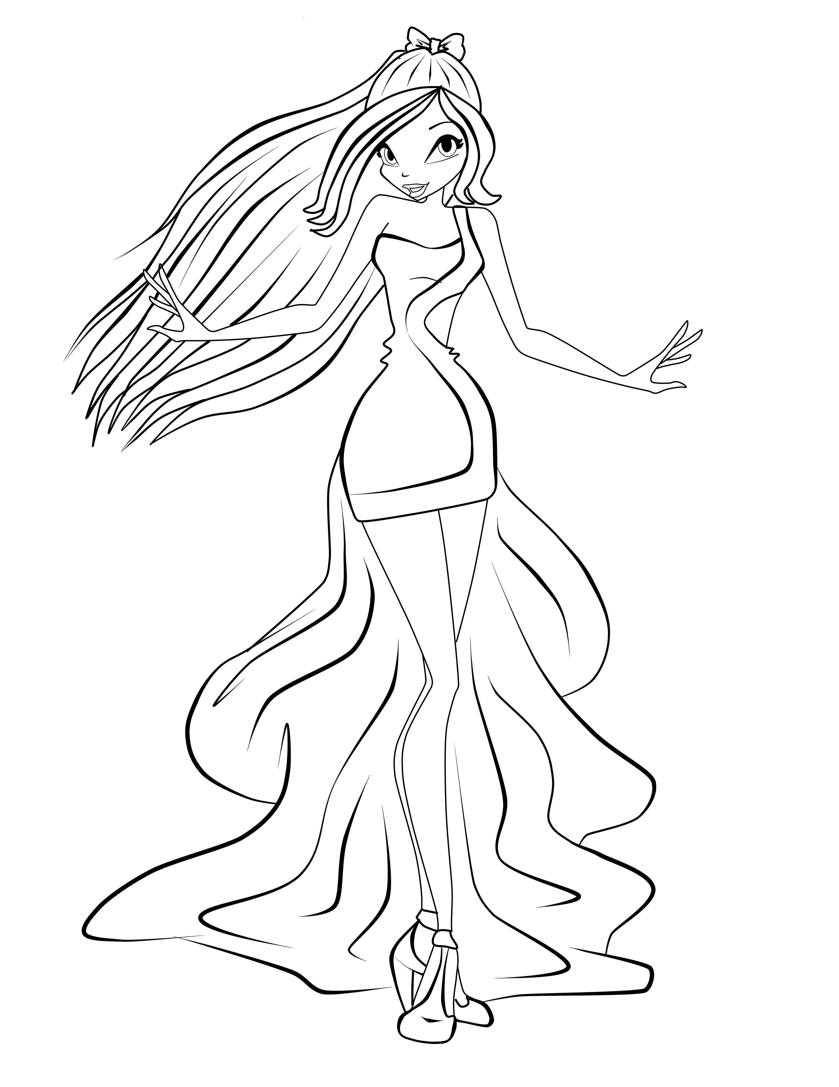 Раскраска Фея из мультфильма winx Скачать ,Персонаж из мультфильма, Winx,.  Распечатать 