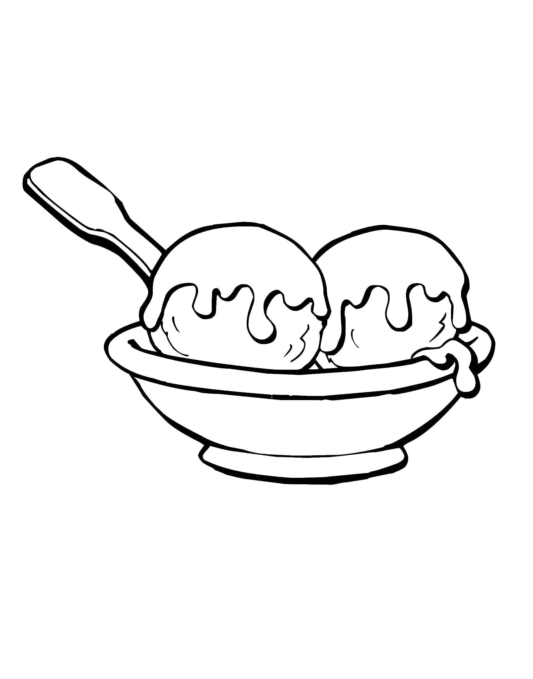 Название: Раскраска Шарики мороженого. Категория: мороженое. Теги: Мороженое, сладость, дети.