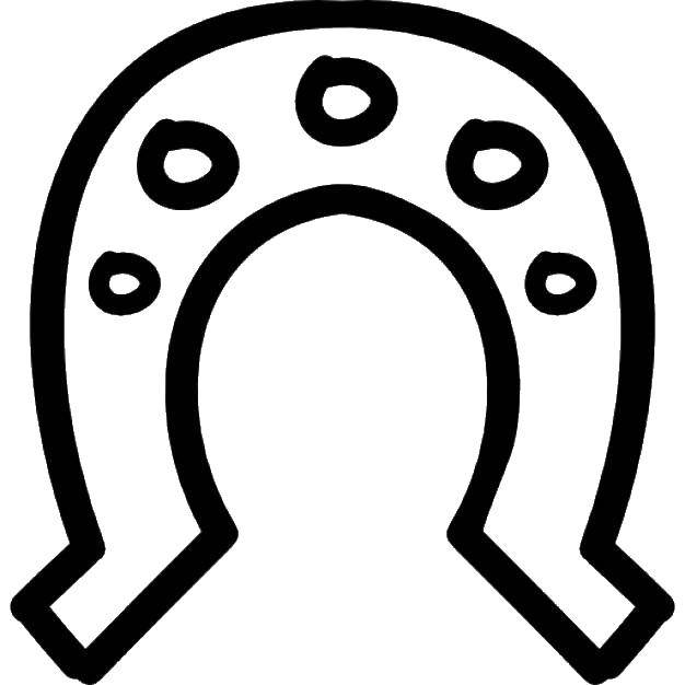 Название: Раскраска Подкова. Категория: утварь. Теги: Утварь, подкова.