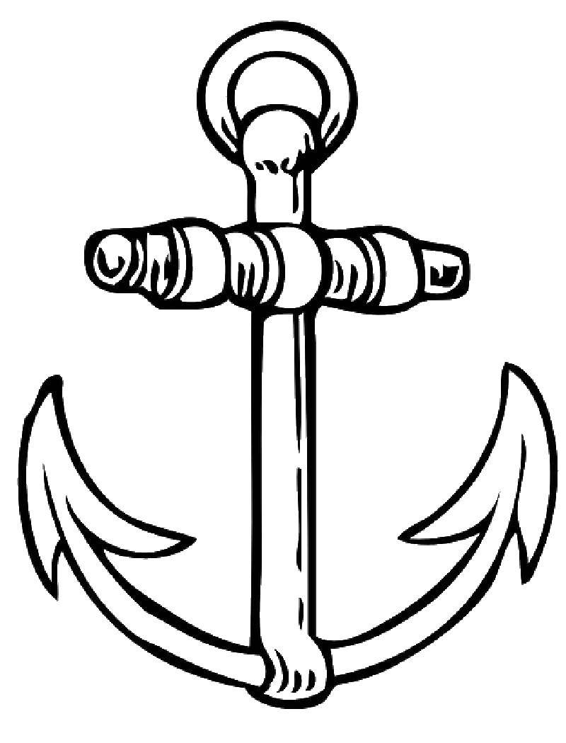 Название: Раскраска Якорь. Категория: морское. Теги: Якорь, море.