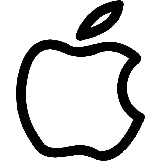 Раскраска Логотип apple Скачать ,фрукты,.  Распечатать 