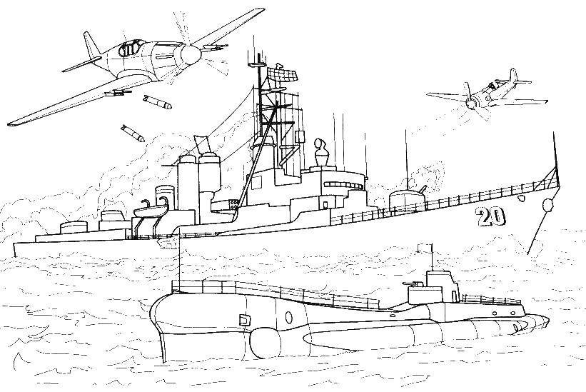 Название: Раскраска Крейсер. Категория: корабли. Теги: крейсер.