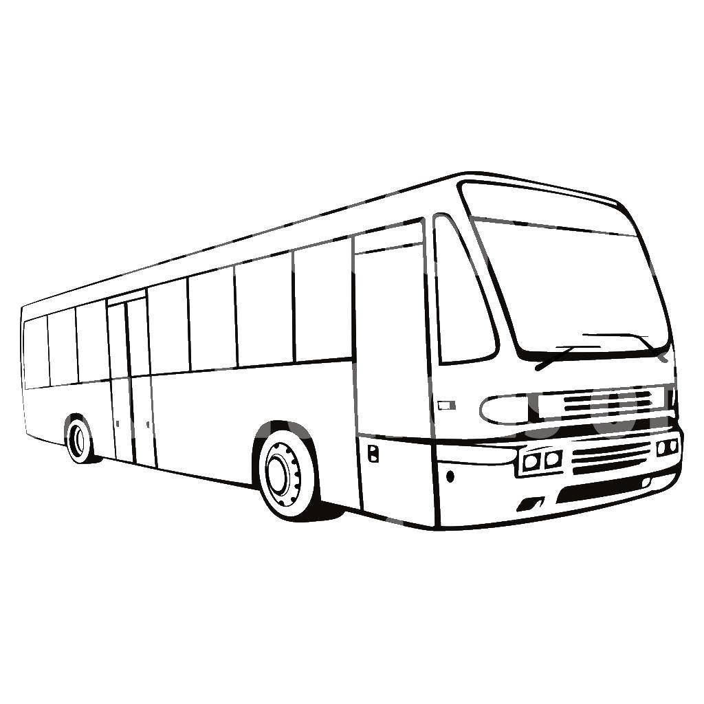 Название: Раскраска Автобус. Категория: Контур автобуса. Теги: автобус.