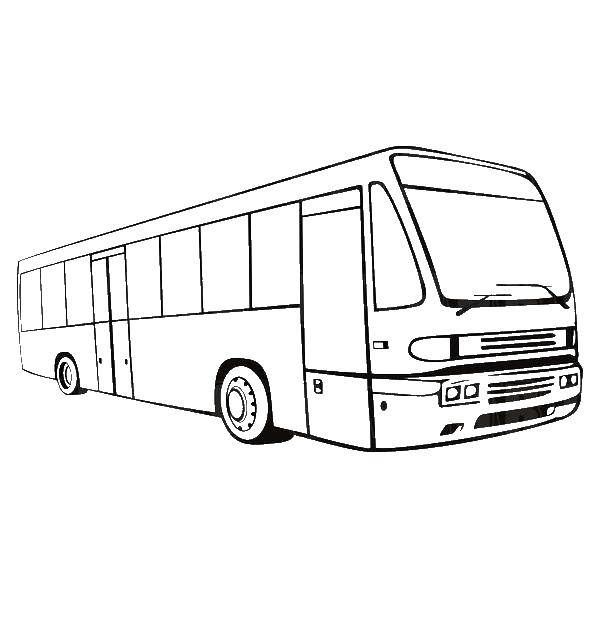 Название: Раскраска Автобус. Категория: Контур автобуса. Теги: автобус.