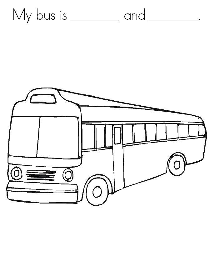 Название: Раскраска Автобус. Категория: Контур автобуса. Теги: автобус.