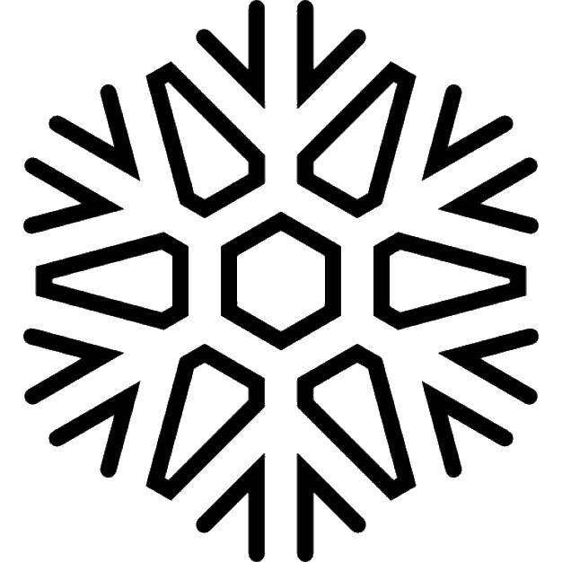 Раскраска Снежинка Скачать ,снежинка,.  Распечатать 