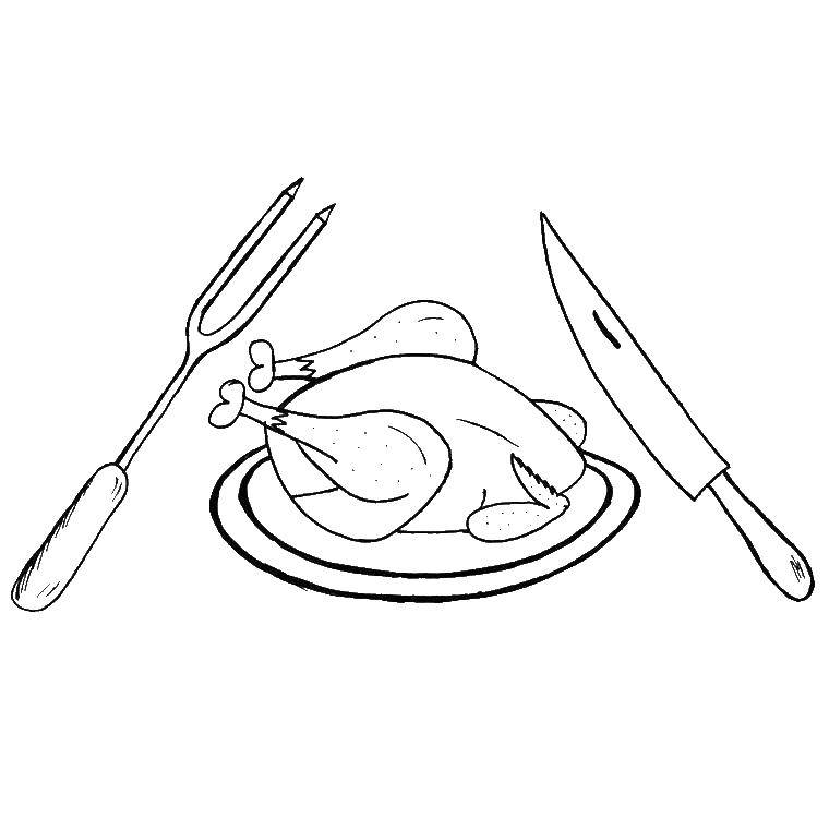 Название: Раскраска Курица. Категория: еда. Теги: Курица.