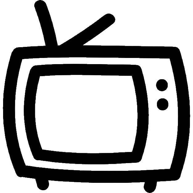 Название: Раскраска Телевизор. Категория: Техника. Теги: Техника.