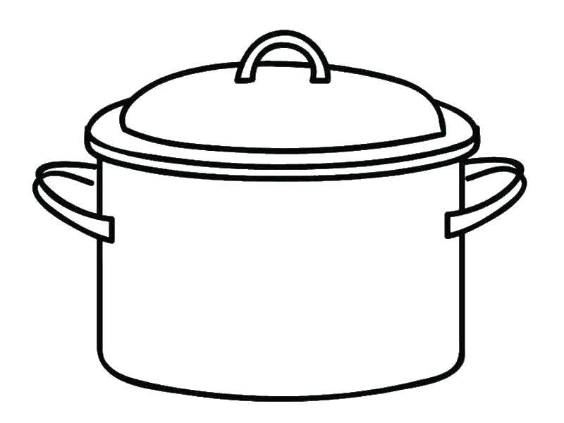 Раскраска Кастрюля Скачать ,кастрюля,.  Распечатать 