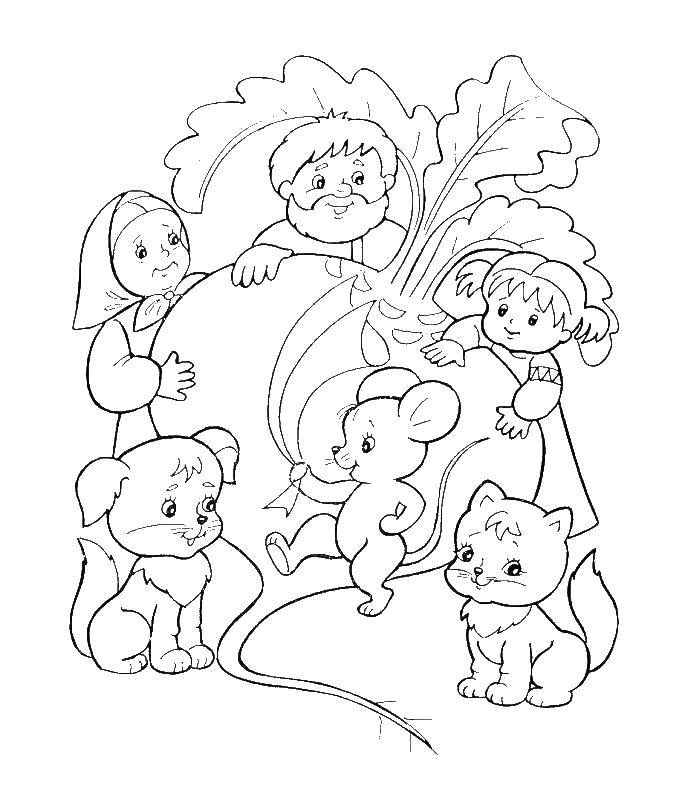 Название: Раскраска Вытянули репку!. Категория: репка. Теги: Сказки, Репка .