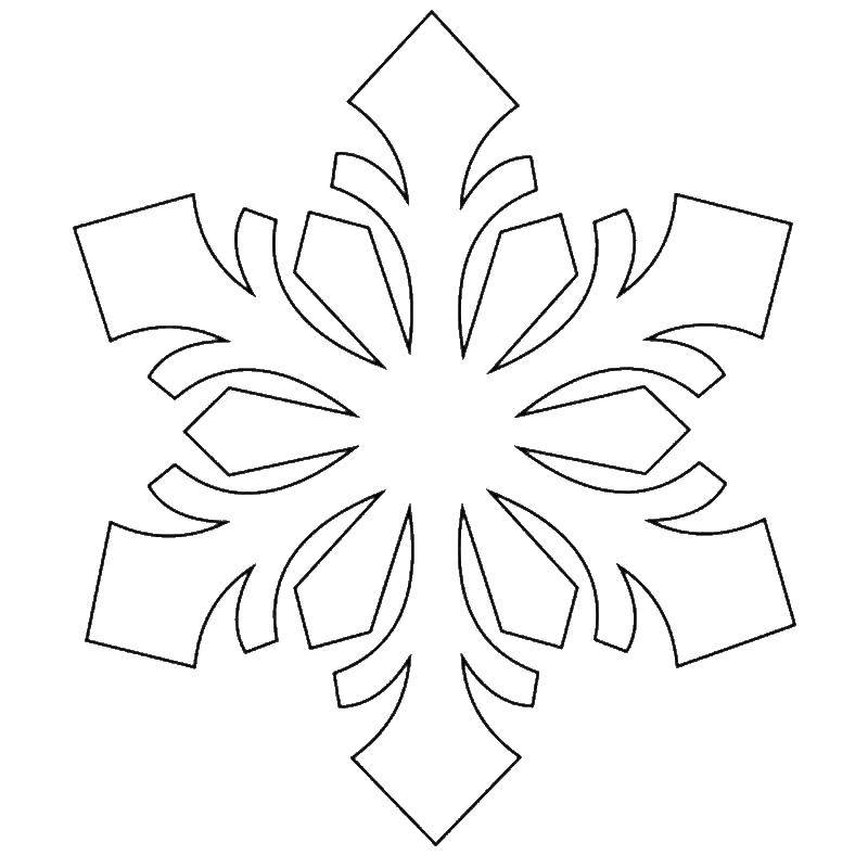 Раскраска Снежинка Скачать ,Снежинки, снег, зима,.  Распечатать 