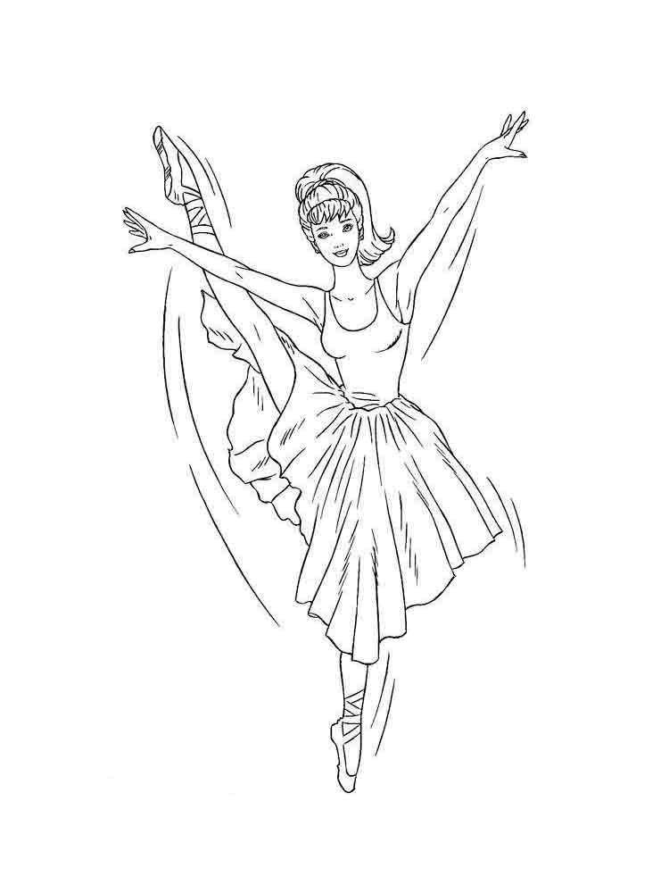Раскраска Гибкая балерина Скачать ,Балерина, балет, танцы,.  Распечатать 
