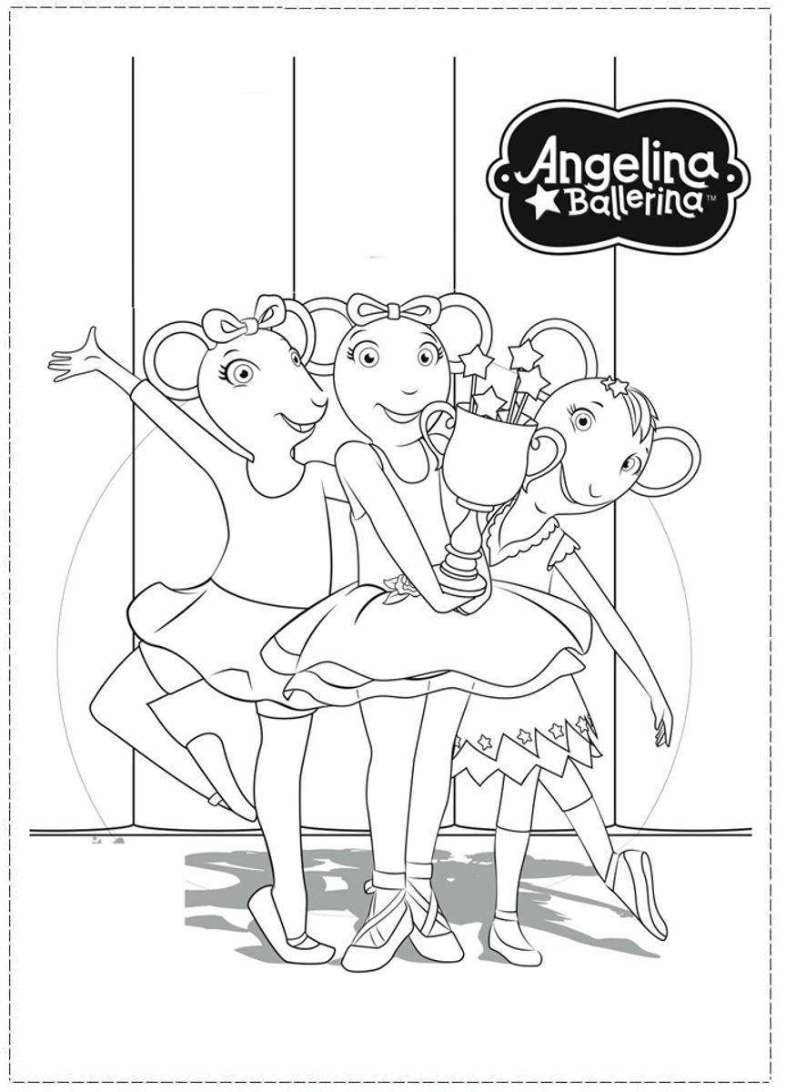 Раскраска Мышки балеринки Скачать ,Балерина, балет, танцы,.  Распечатать 