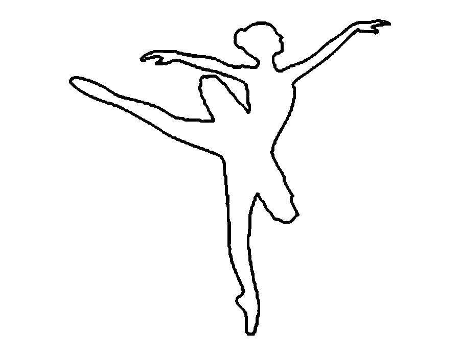 Раскраска Силуэт балерины Скачать ,Балерина, балет, танцы,.  Распечатать 
