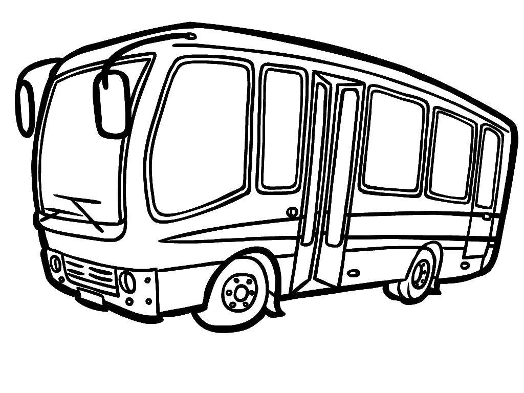 Раскраска Автобус Скачать ,Транспорт, автобус,.  Распечатать 